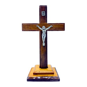 Wooden Cross With Statue -11cm