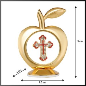Apple of Grace – Gold-Plated Brass Jesus Symbol Showpiece (9cm)