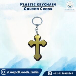 Golden Cross Plastic Keychain