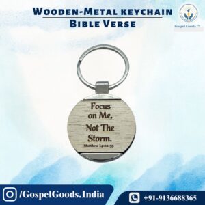 Premium Wooden-Metal Keychain – Multi Bible Verse Edition