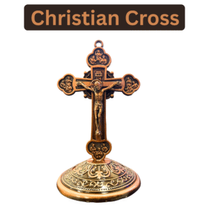Golden Rose Jesus Crucifix Statue