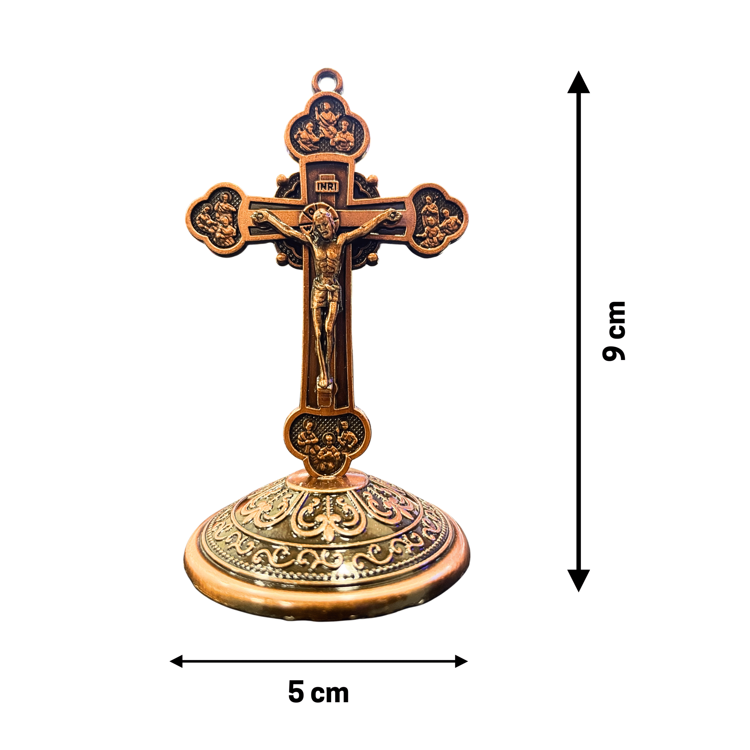 Golden Rose Jesus Crucifix Statue - Image 2